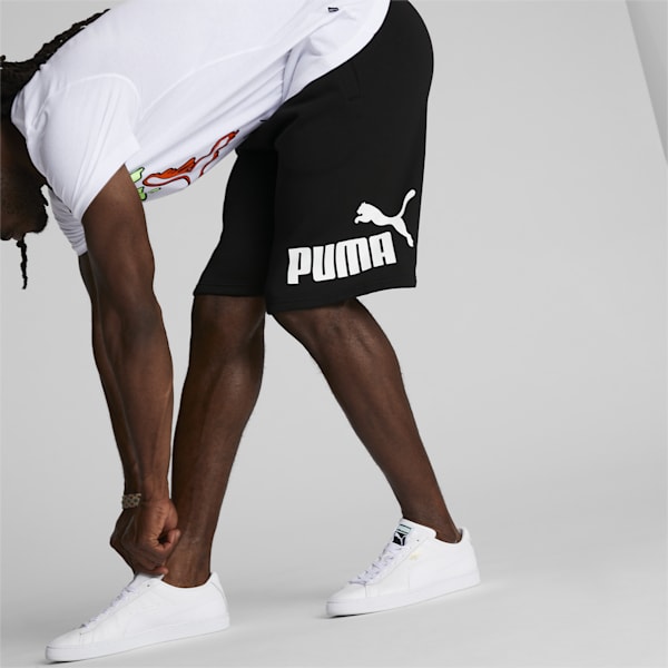 Shorts con logo de 10" para hombre, Cotton Black-Puma White, extralarge